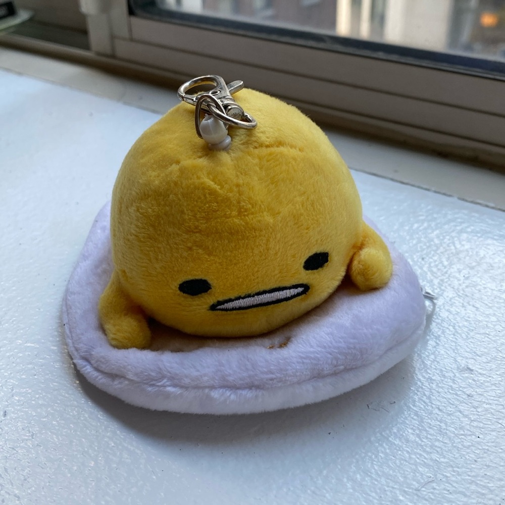 Gudetama keychain coin purse and card holder